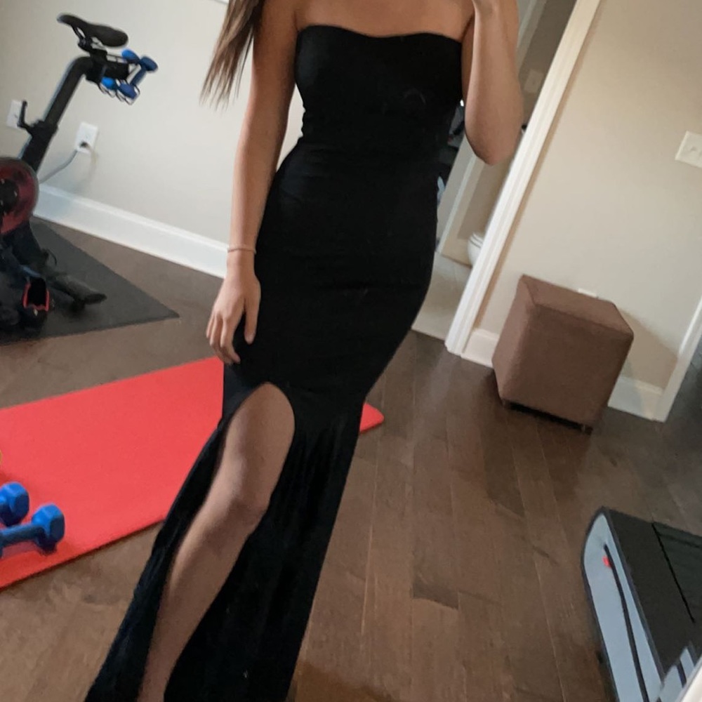 Black Strapless Prom Dress